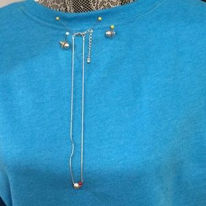 SILVER CHAIN WITH BALL & EARRINGS 🌟